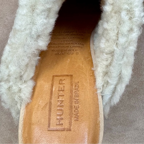 Hunter Bruson Amazonas Shearling Lined Leather Heeled Clog Mule Shoes 8 - Picture 9 of 10